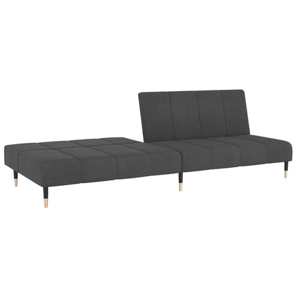 2-Seater Sofa Bed Dark Gray Velvet, vidaXL, 4