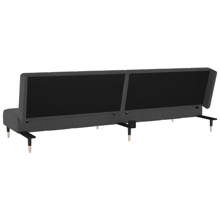 2-Seater Sofa Bed Dark Gray Velvet, vidaXL, 8