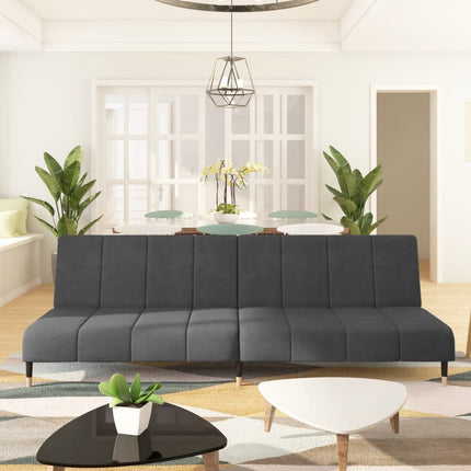 2-Seater Sofa Bed Dark Gray Velvet, vidaXL, 1