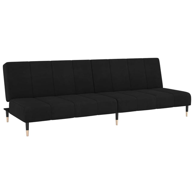 2-Seater Sofa Bed Black Velvet, vidaXL, 2