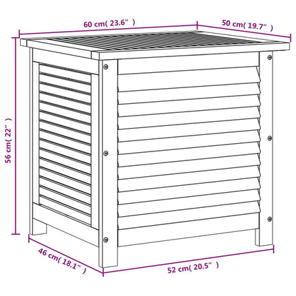 Garden Storage Box with Louver 23.6x19.7x22 In Solid Wood Acacia, vidaXL, 10