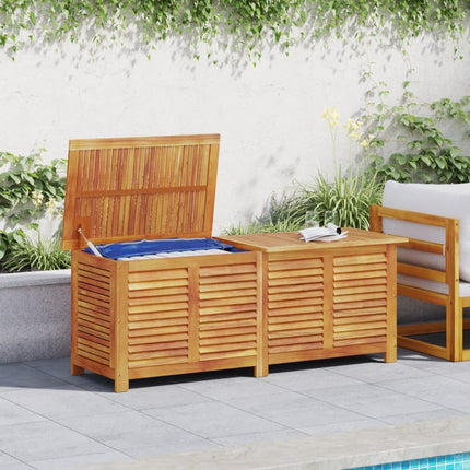 Garden Storage Box with Louver 59.1x19.7x22 In Solid Wood Acacia, vidaXL, 3