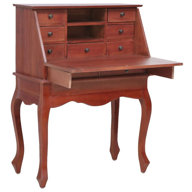 Computer Desk, Secretary Desk, Brown, 30.7x16.5x40.6 In, Solid Mahogany Wood, vidaXL, 1