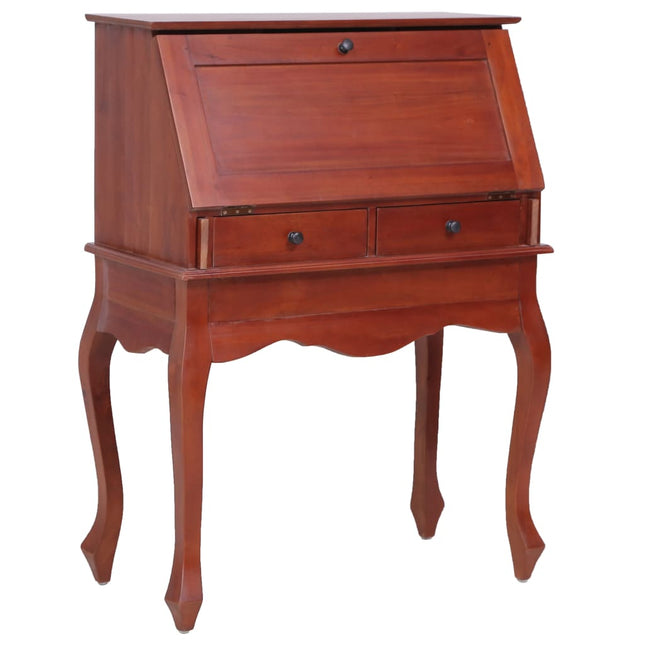 Computer Desk, Secretary Desk, Brown, 30.7x16.5x40.6 In, Solid Mahogany Wood, vidaXL, 2