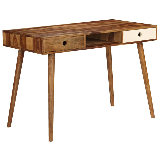 Computer Desk, Writing Desk, 43.3x21.7x29.9 In, Solid Sheesham Wood, vidaXL, 1