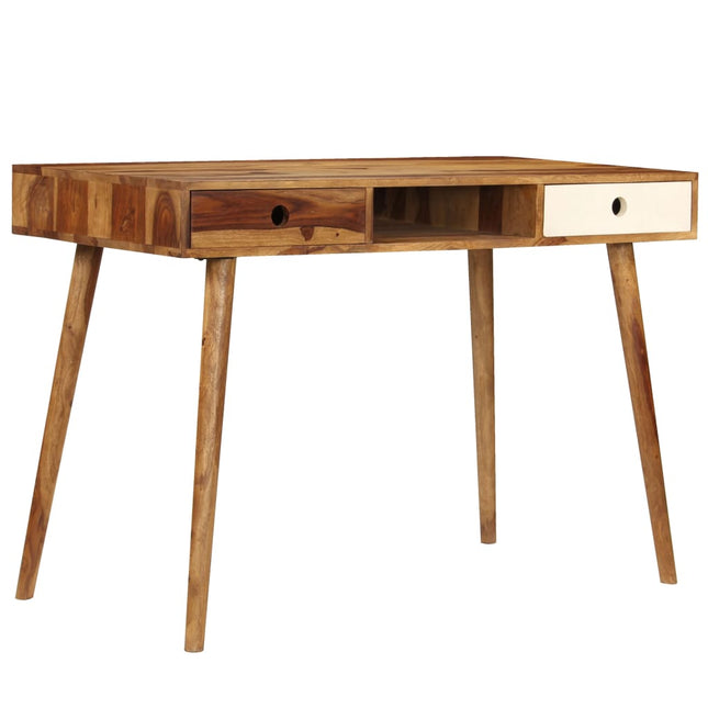 Computer Desk, Writing Desk, 43.3x21.7x29.9 In, Solid Sheesham Wood, vidaXL, 2
