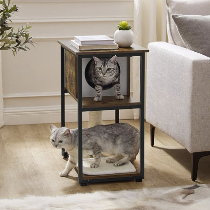Cat Tree and End Table, Cat Tower with Scratching Post and Mat, Feandrea