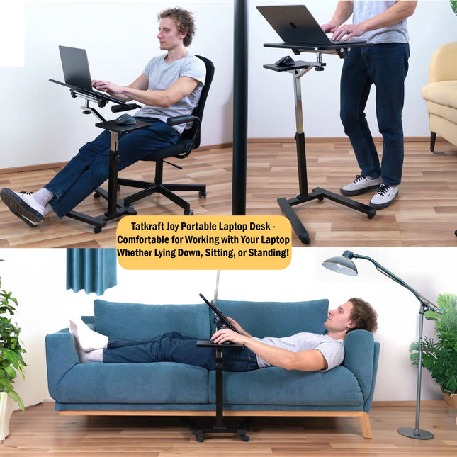 Portable Laptop Desk, Couch Desk, Laptop Desk for Bed, Adjustable laptop Table, Ergonomic Laptop Desk, Tatkraft Joy