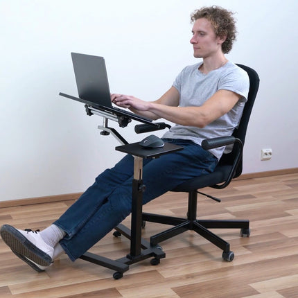 Portable Laptop Desk, with Mouse Pad, Adjustable Height, Laptop Table for Recliner, Rolling Computer Stand, Tatkraft Joy, 1