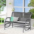 Outdoor Glider Rocking Chair for 2, Patio Bench Swing with Steel Frame, Ideal for Garden, Porch - Black, Outsunny, 1