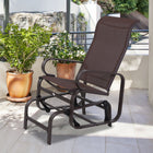 Gliding Lounger Chair, Outdoor Swinging Chair with Smooth Rocking Arms and Lightweight Construction, Brown, Outsunny, 1