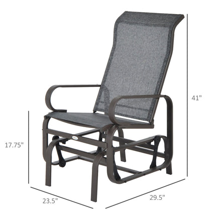 Gliding Rocking Chair, Patio Swinging Chair with Smooth Rocking Arms and Lightweight Construction Gray, Outsunny, 2