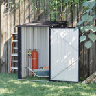 Metal Lean-to Garden Shed, 3.3 x 3.4 inch,Outdoor Weather Resistant Storage Shed with Lockable Door, Dark Gray, Outsunny, 1