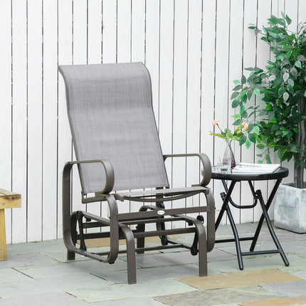 Gliding Rocking Chair, Patio Swinging Chair with Smooth Rocking Arms and Lightweight Construction Gray, Outsunny, 1