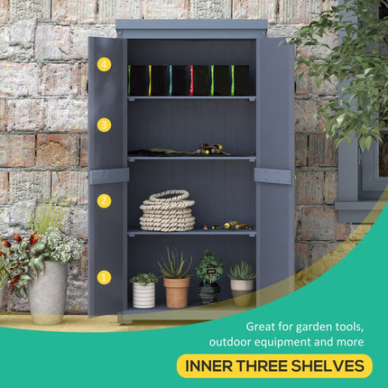 Garden Shed Gray Outdoor Storage Cabinet with Waterproof Galvanized Roof Lockable Door for Secure Storage, Outsunny, 4