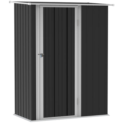 Metal Garden Storage Shed, 5 x 3 inch, Patio Tool House Cabinet with Lockable Door Gray, Outsunny, 6