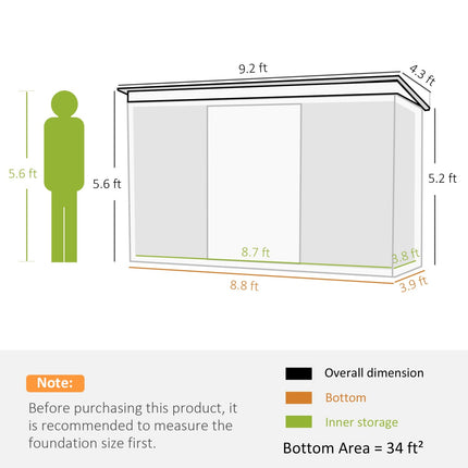 Rust Resistant Metal Garden Shed, 9x4.5x5.5 inch, Vented, Green/White, Perfect for Backyard Lawn Tool Storage, Outsunny, 2