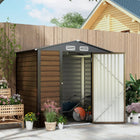 Metal Outdoor Storage Shed, 6x4 inch, Garden Shed House with Vents for Yard Patio, Lawn Oak, Outsunny, 1