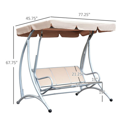 Outdoor Swing Chair Bench with Stand and Adjustable Canopy Porch Swing for Patio Garden, Outsunny, 2