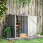 Lean-to Garden Storage Shed, 3.3x3.4 ft, Galvanized Steel with Lockable Door, Gray, Outsunny, 1