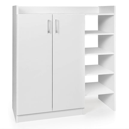 Freestanding Shoe Cabinet with 3-Postition Adjustable Shelves, White, Costway, 4