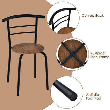  Space, Saving Bistro Set for Kitchen and Apartment, 3 Piece, Costway, 8