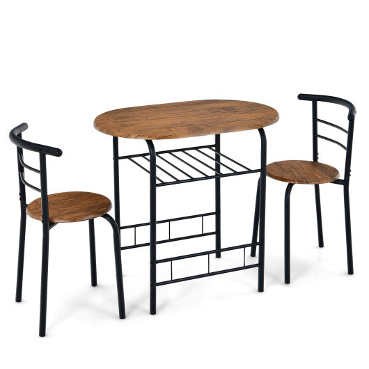  Space, Saving Bistro Set for Kitchen and Apartment, 3 Piece, Costway, 2