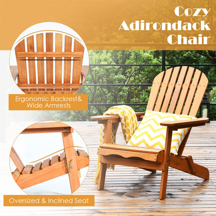 Adirondack Chair Set with Widened Armrest, 3 Pieces, Costway, 9