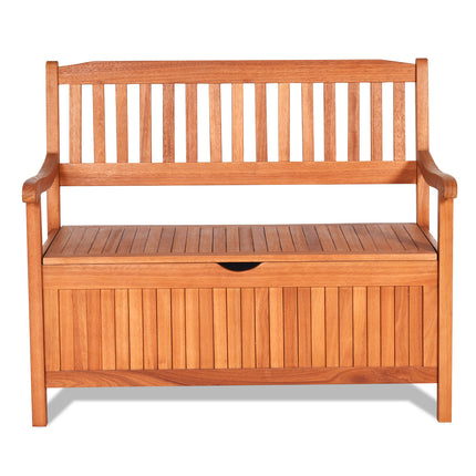 Wooden Storage Bench with Liner for Patio Garden Porch, 33 Gallon , Costway, 9
