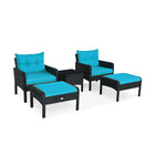 Patio Rattan Furniture Set Sofa, 5 Pieces , Costway, 1