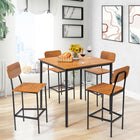 Dining Table Set, Dining Set, Industrial Dining Table Set with Counter Height Table and 4 Bar Stools, 5 Piece, Costway