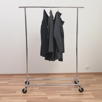 Clothes Rack, Heavy Duty Clothes Rack, Industrial Clothing Rack, Clothes Rack on Wheels, Foldable, Tatkraft Drogo, 4