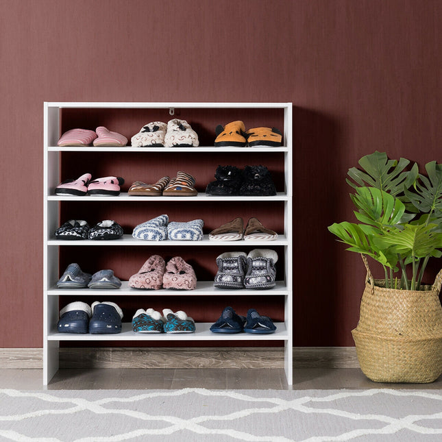 Shoe Rack, Stackable Multi, Shape Shoe Rack, 3 Pieces 31-Inch, White, Costway