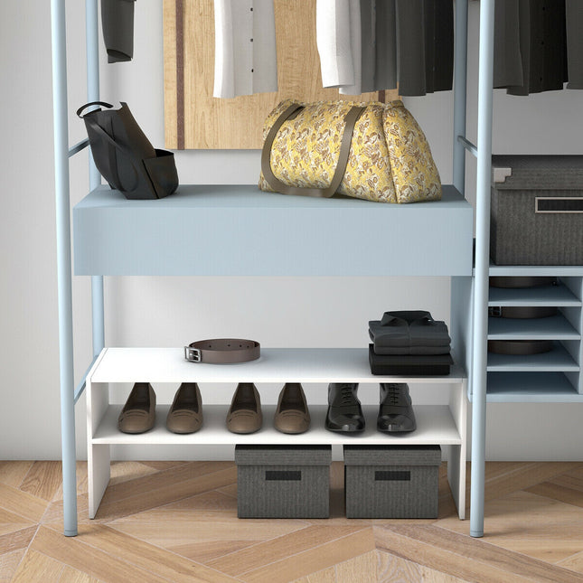 Stackable Multi, Shape Shoe Rack, 3 Pieces 31-Inch , White, Costway, 2