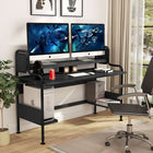 Gaming Desk Computer, 55-Inch Desk with Monitor Shelf
