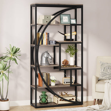 Tribesigns Bookshelf, Industrial Bookcase with 8 Open Storage Shelf Tribesigns