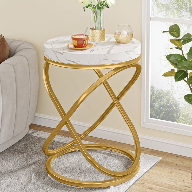 End Table, 26-Inch Tall Round Sofa Side Table