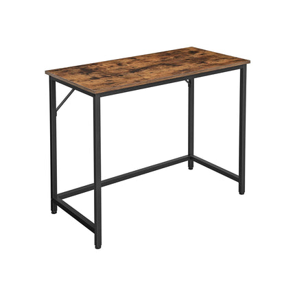 VASAGLE - Computer Desk, Writing Desk, 39 Inch Office Table, for Study and Home Office, Simple Assembly, Metal, Rustic Brown and Black