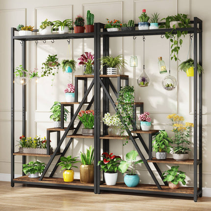 Tribesigns Plant Stand, 7-Tier 70.9-Inch Tall Flower Plant Shelf with 5 S-Hooks, 6