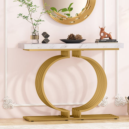 Tribesigns Console Table, 40 inch Entryway Sofa Table with Gold Base Tribesigns