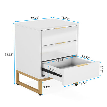 Tribesigns Nightstand, Modern Bedside End Table with 3 Storage Drawers Tribesigns, 7