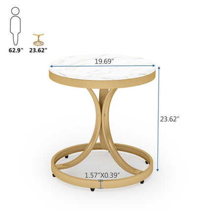 Tribesigns End Table, Modern Side Tables with White Faux Marble Top Tribesigns, 7