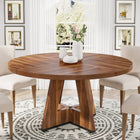 Dining Table, 47-Inch Round Kitchen Table Farmhouse Dinner Table Tribesigns