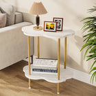 End Table, Faux Marble Cloud-Shaped Side Table