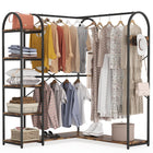 Clothes Rack, L Shape Clothes Rack, Corner Garment Rack with Storage Shelves, Tribesigns