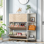 Shoe Rack, Shoe Cabinet, Hidden Shoe Storage, Modern 24 Pair Shoe Rack Organizer with Doors & Shelves, Tribesigns, 1