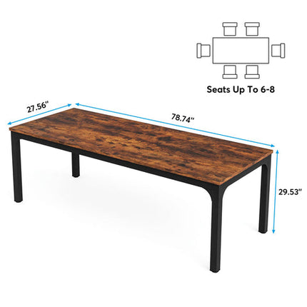 Tribesigns Dining Table, 78 inch Long Rectangular Kitchen Table for 6-8 People Tribesigns, 7