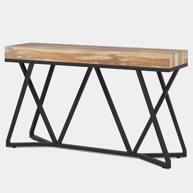 Farmhouse Console Table, 55-Inch Sofa Table Wood Entryway Table, Tribesigns, 1