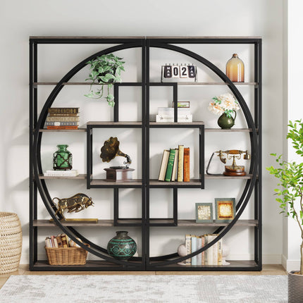 Tribesigns Bookshelf, Industrial Bookcase with 8 Open Storage Shelf Tribesigns, 8