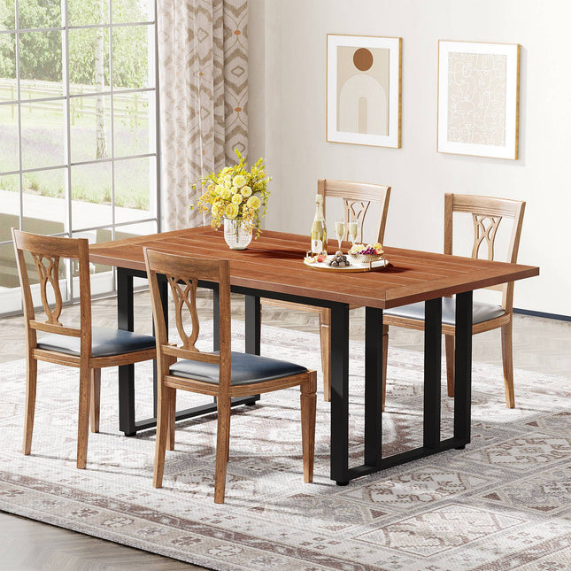 Tribesigns Dining Table, 55-Inch Rectangular Kitchen Table with Solid Wood Veneer Tribesigns